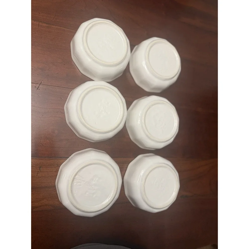 Set Of 6 Vintage Original Heritage White Pfalzgraff Soup Cereal Bowl 5 5/8